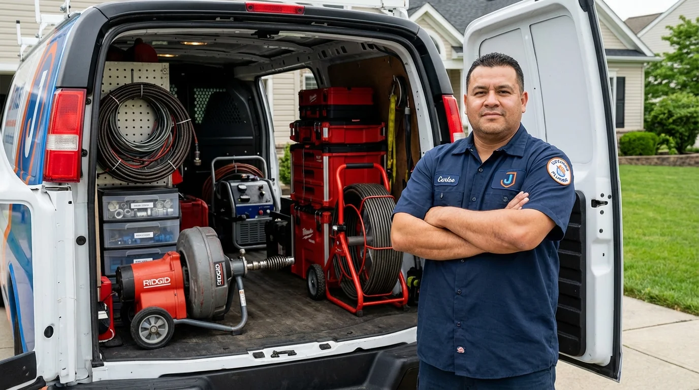 Professional drain cleaning equipment and Johns Plumbing LLC plumber in Gaston