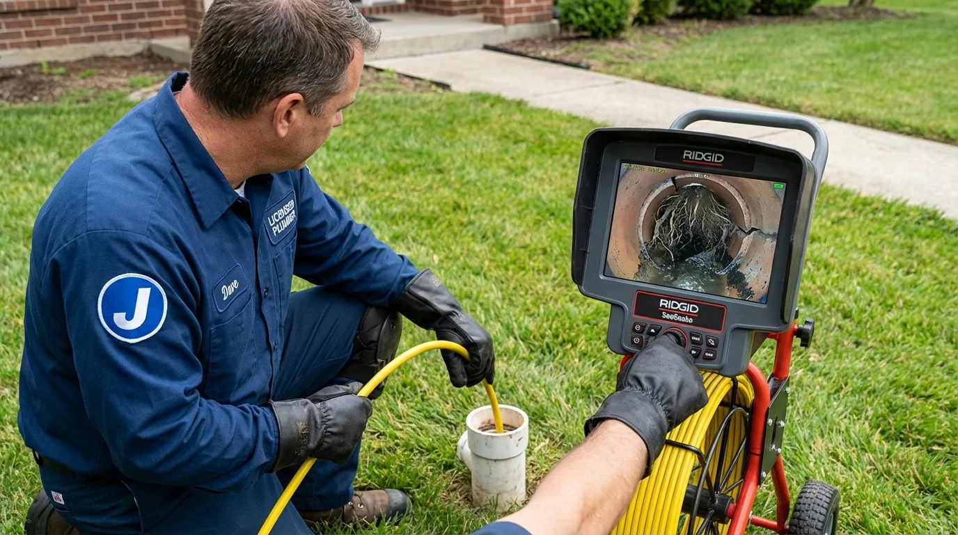 Sewer camera inspection being performed by Johns Plumbing LLC in Gaston