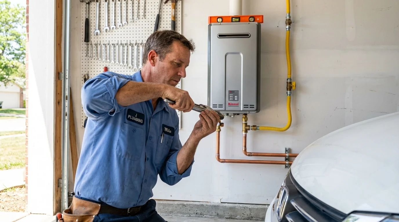 Tankless water heater installation by a Johns Plumbing LLC plumber in Gaston